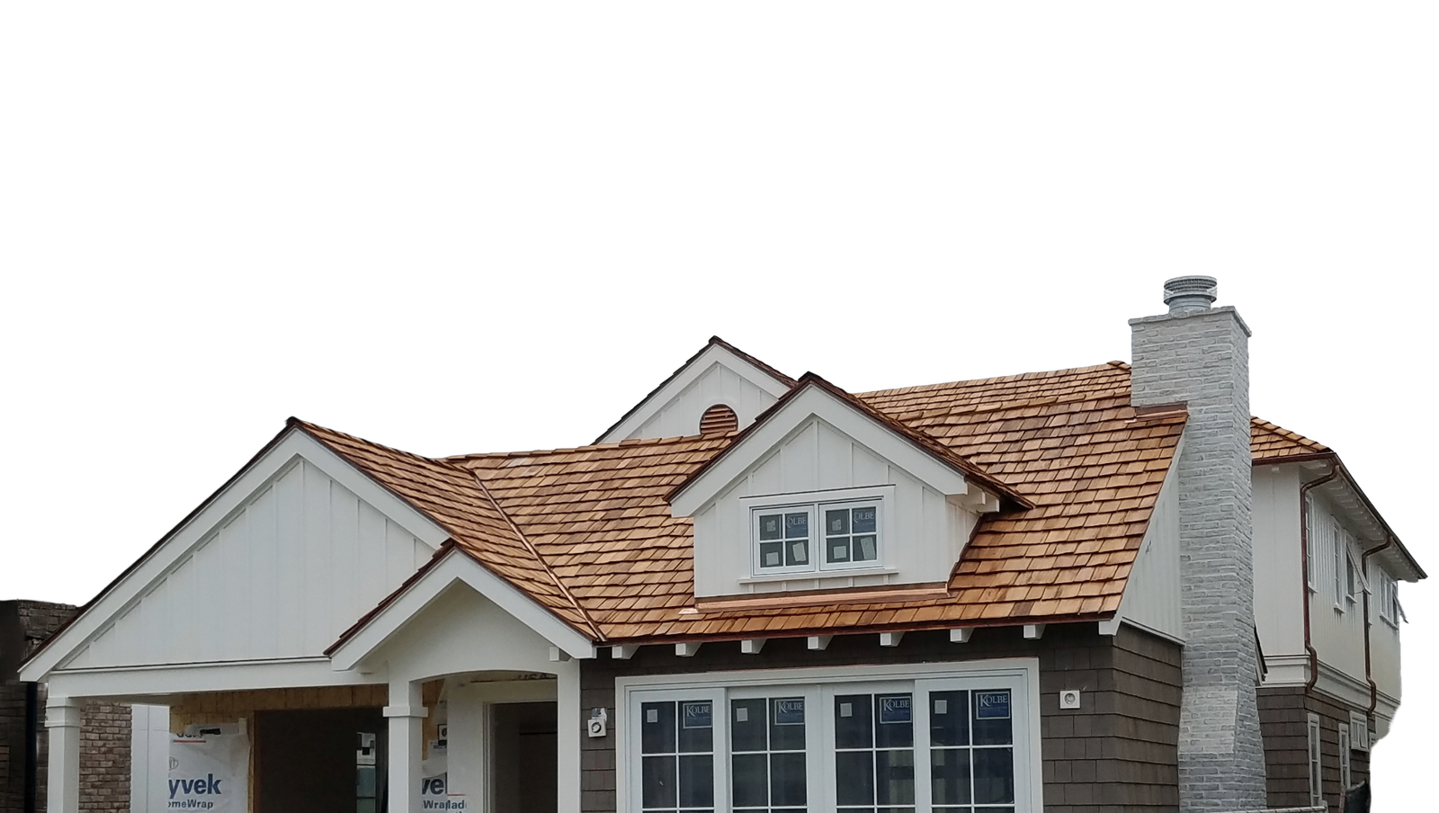 Cedar shake roof installed by Rational Roofing Services.